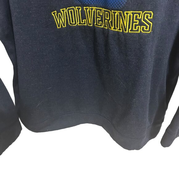 Adidas Michigan Wolverines Crew Neck Sweatshirt Graphic Logo Size XL Blue - Picture 4 of 6